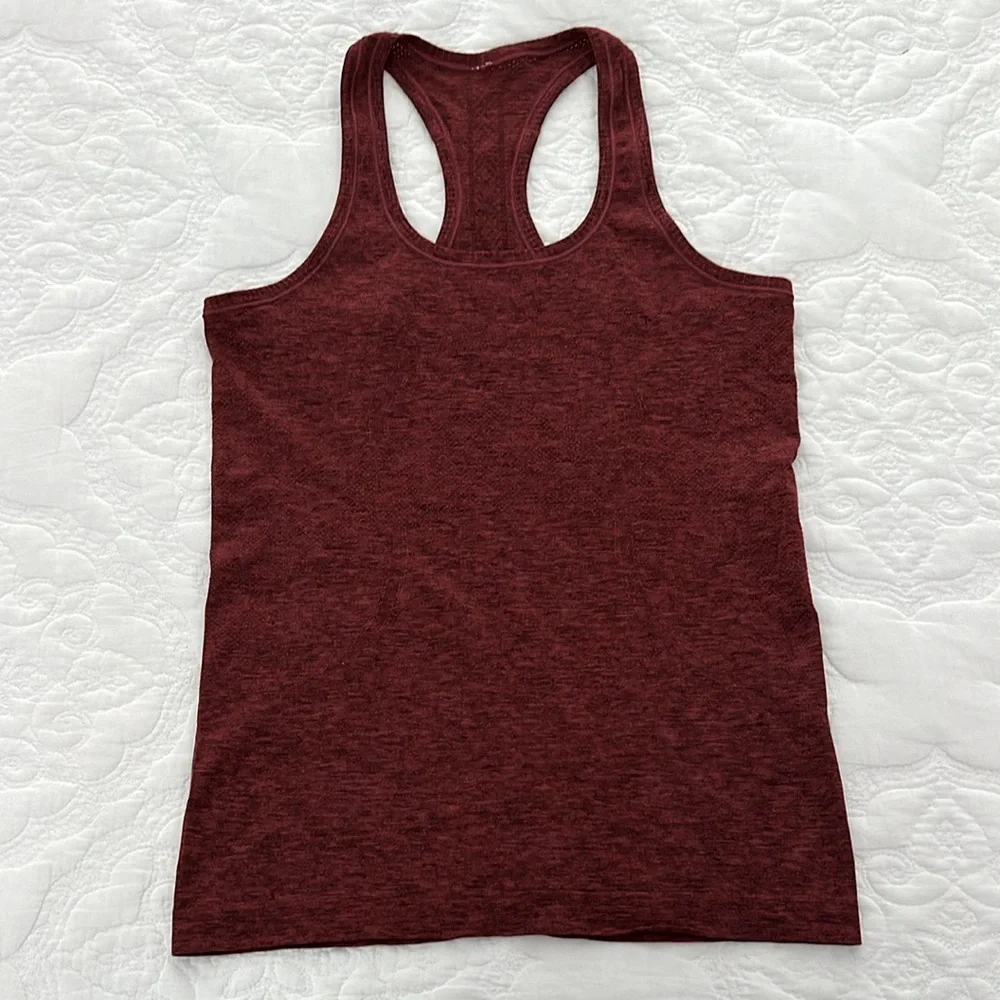 Lululemon Swiftly Tech Racerback Top Women’s size 8 True Red / Black Tank - Picture 5 of 8